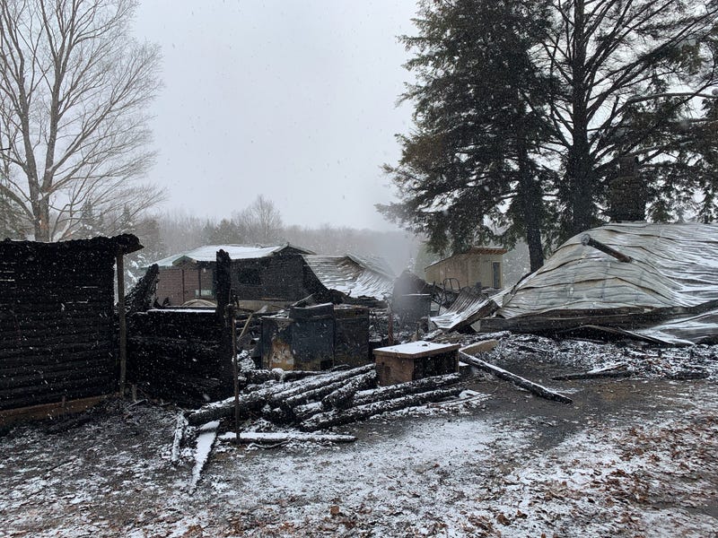 Debris from fire