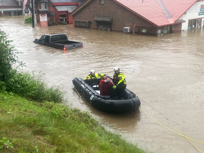 Rescue team in Vermont floods