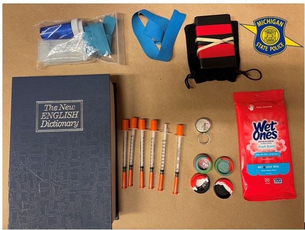 Meth, fake book seized during MSP traffic stop