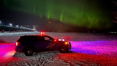 Michigan State Police share stunning pictures of Northern Lights from Gaylord