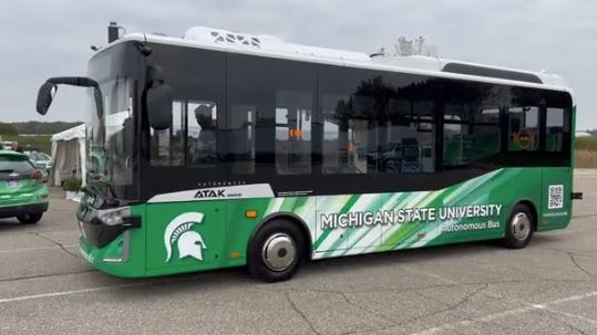 WATCH: Autonomous bus at MSU slams on brakes during demonstration, sending photographers to the floor