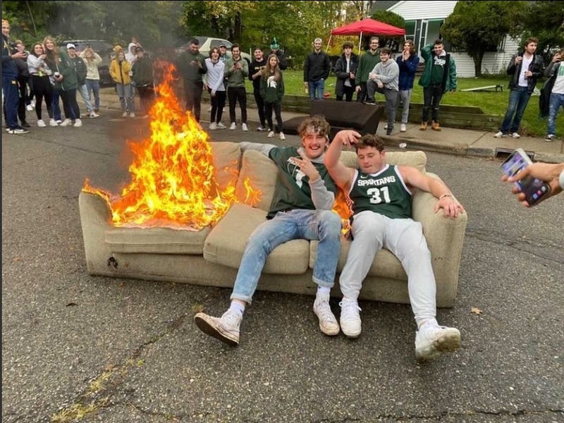 couch burning suspects