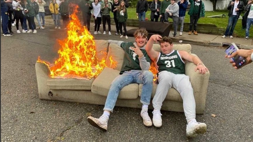 Police ask for tips to ID those responsible for fires, destruction in East Lansing after MSU vs. U-M game [PHOTOS+VIDEO]