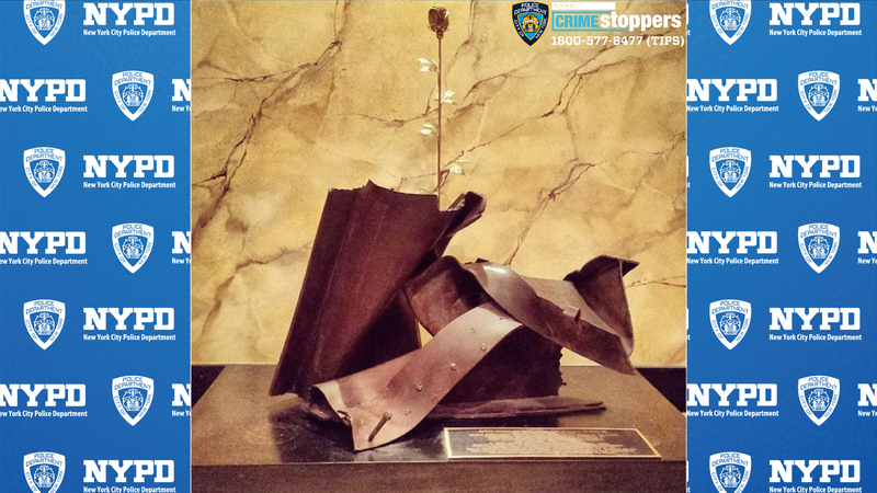 The rose was stolen from the 9/11 memorial at the Church of St. Francis of Assisi