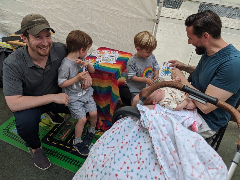 Sean Gannon with his husband and two 3-year-old sons