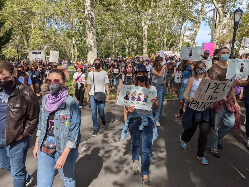 Protesters in Montclair, New Jersey
