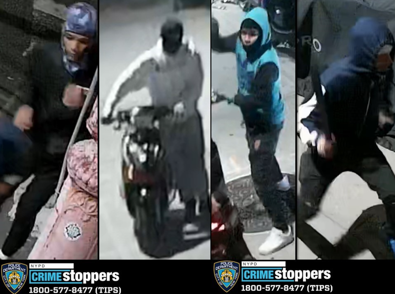 Cops are searching for four suspects after a scooter rider was attacked with a machete in Cypress Hills on May 17