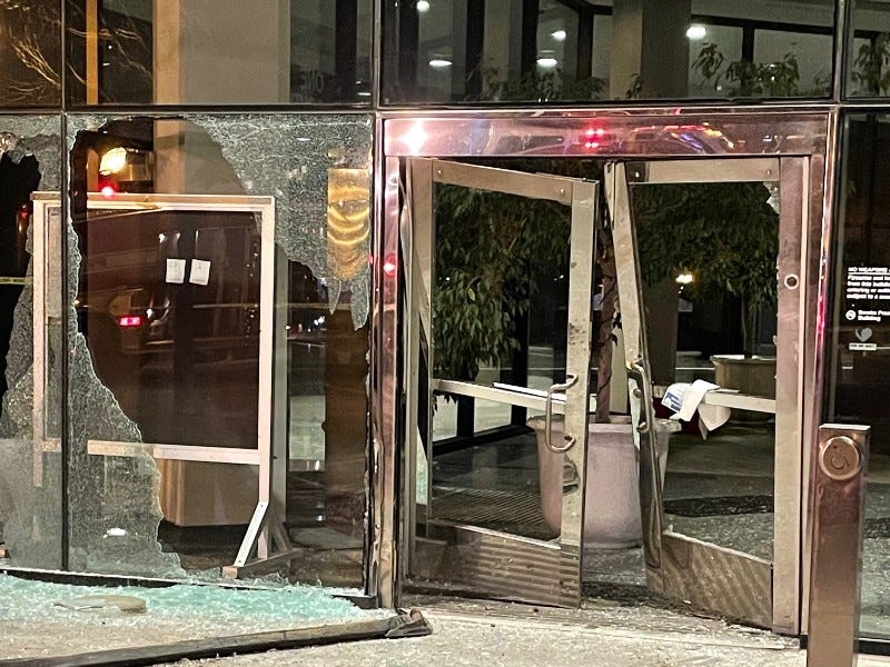 Damage to Macomb County Administration Building