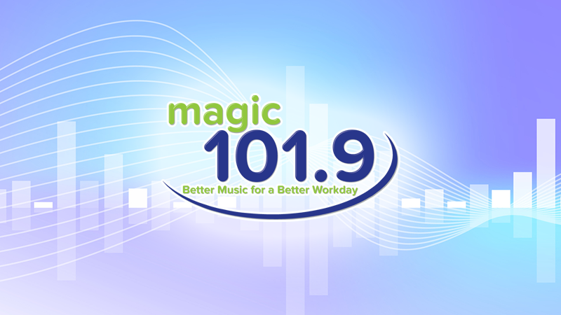 Magic 101.9 logo on cloud like sound waves