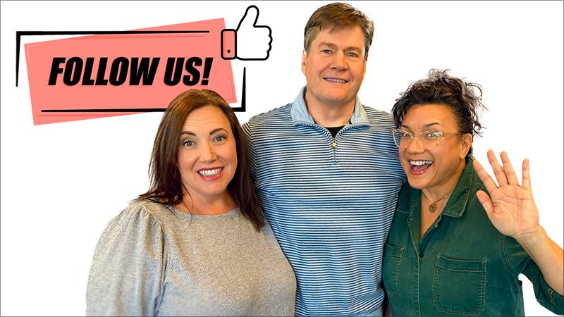 Annette, Steve, Linda with a social media follow us thumbs up