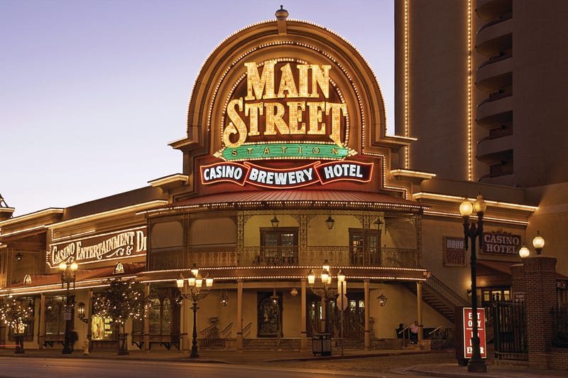 The exterior of Main Street Station in downtown Las Vegas