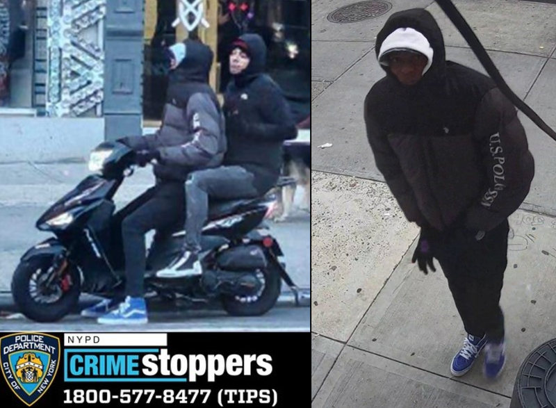 Police are searching for two suspects in the chain-snatching spree