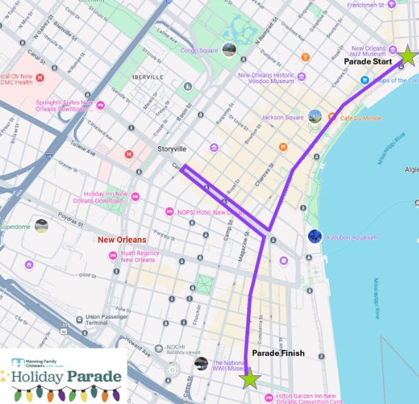 Manning Family Children's Hospital 2025 Christmas Parade Route