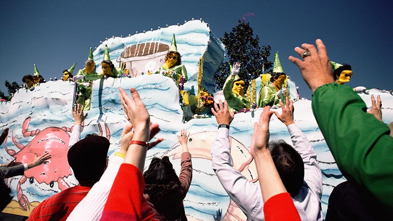parade float as viewed from below