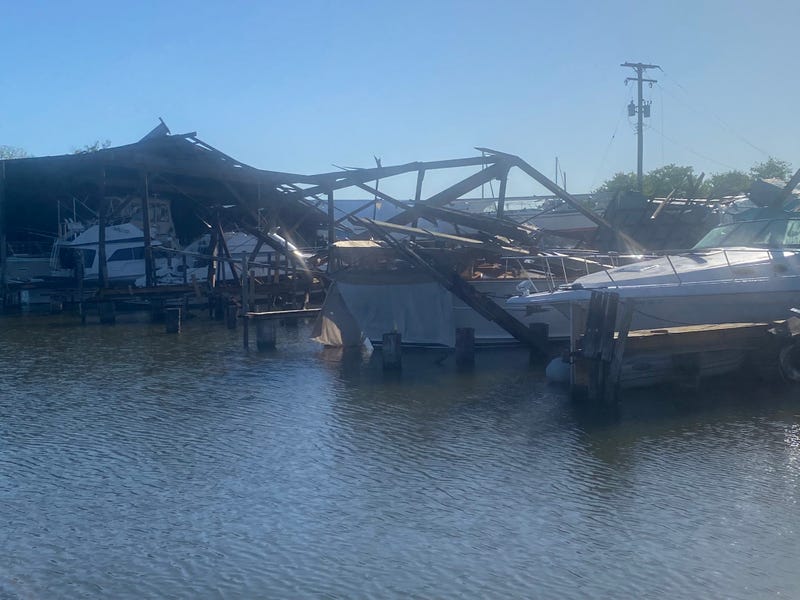 Damage at Lambrecht Marina in Harrison Twp.