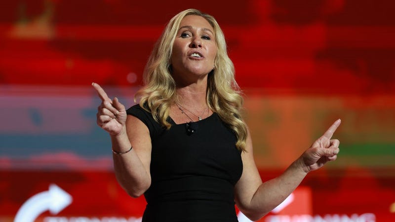 Rep. Marjorie Taylor Greene (R-GA) speaks the Turning Point USA Student Action Summit held at the Tampa Convention Center on July 23, 2022 in Tampa, Florida.