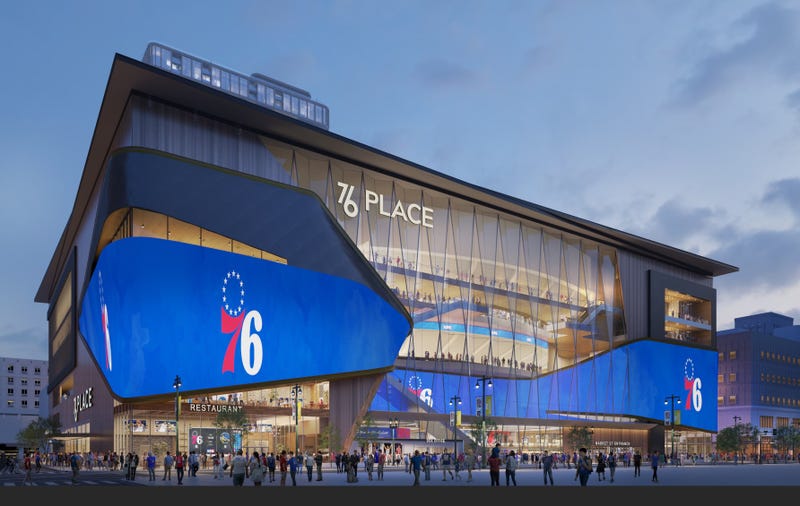 Artist's rendering of the 76 Place arena, seen from the proposed Market Street entrance
