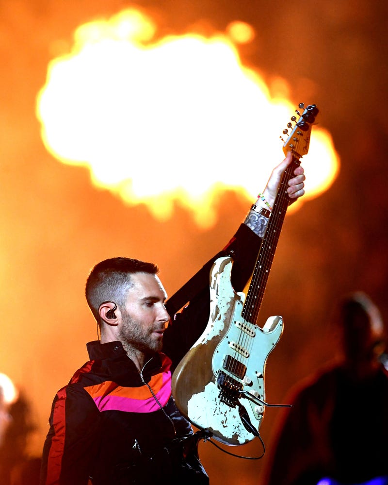 Adam Levine of Maroon 5 performs during the Pepsi Super Bowl LIII Halftime Show at Mercedes-Benz Stadium on February 03, 2019 in Atlanta, Georgia.