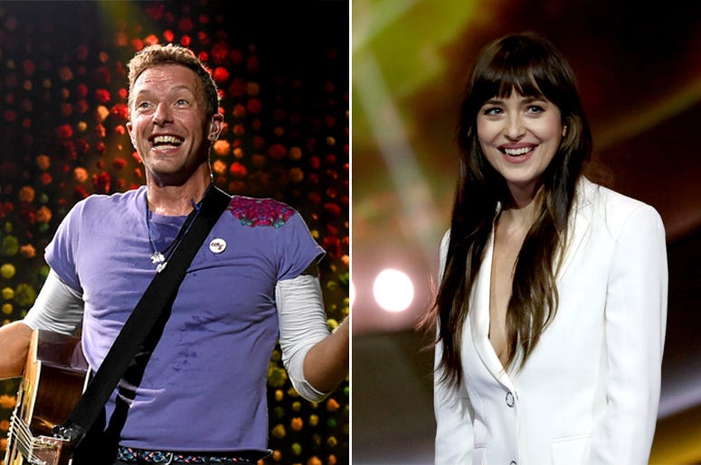 Chris Martin and Dakota Johnson