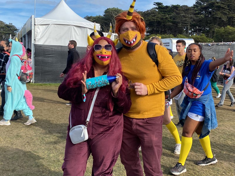 Outside Lands attendees dressed as characters from the Netflix show "Big Mouth."