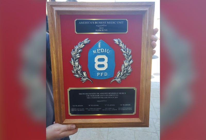 The Philadelphia Fire Department's Medic 8 unit was honored as "America's Busiest Medic Unit," after logging 10,096 runs in 2019.
