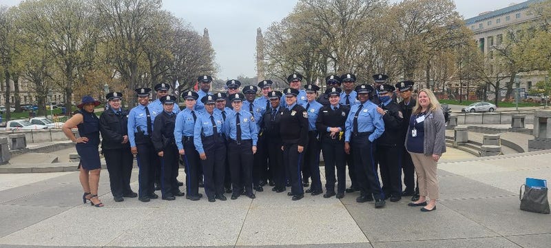 Melany Nelson (far left) with members of the Philadelphia Police Department.
