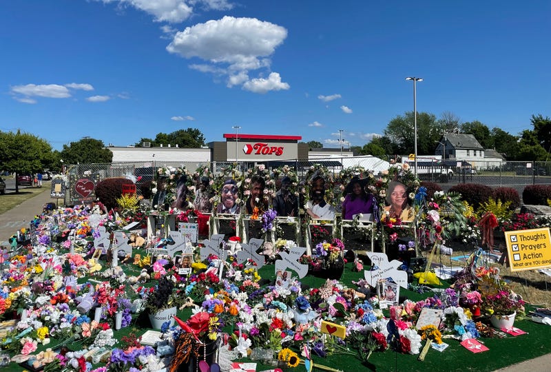 Memorial site outside the remodeled Tops on Jefferson Avenue