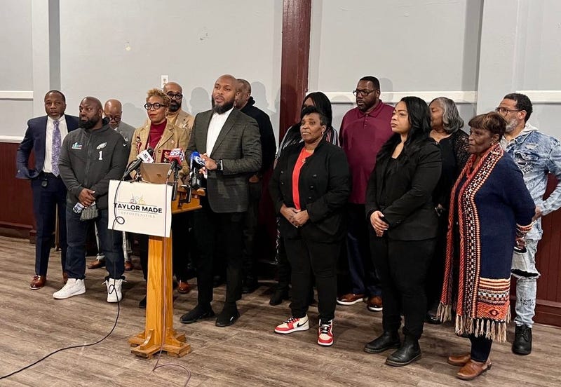 The Rev. G. Lamar Stewart is joined by church and community partners collaborating on the Corners to Connections gun violence interruption initiative.