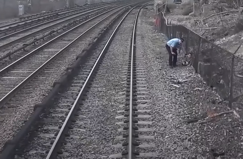 Video shows assistant conductor Marcus Higgins rushing to get the boy off the tracks