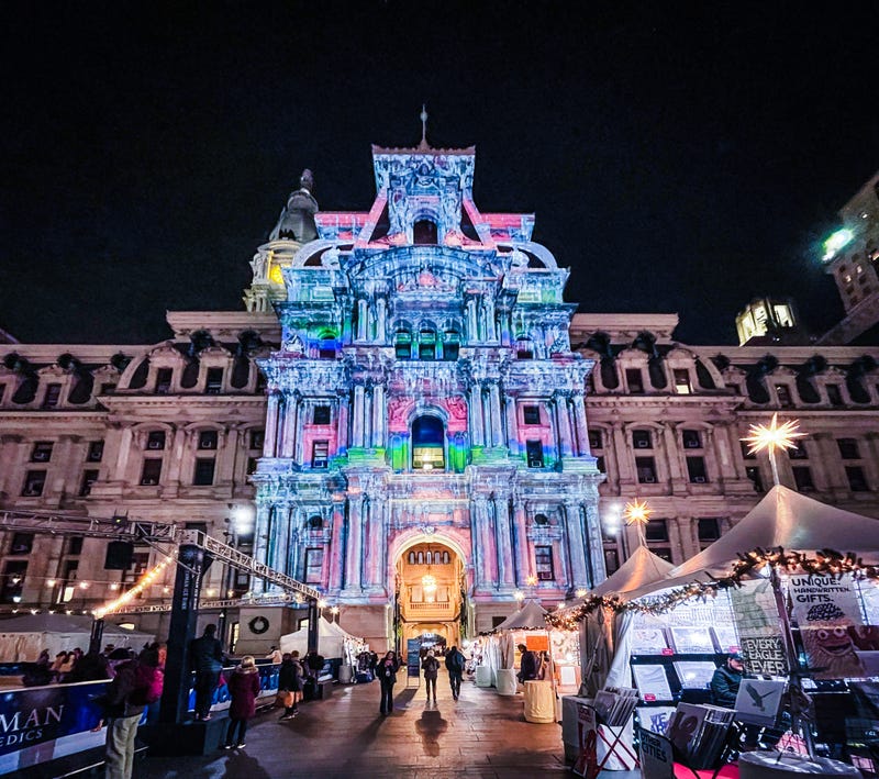 City Hall during the holidays.