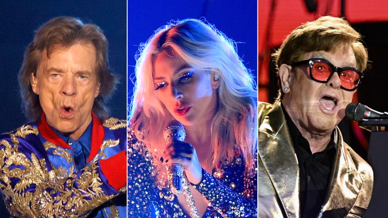 Mick Jagger. Lady Gaga, Elton John