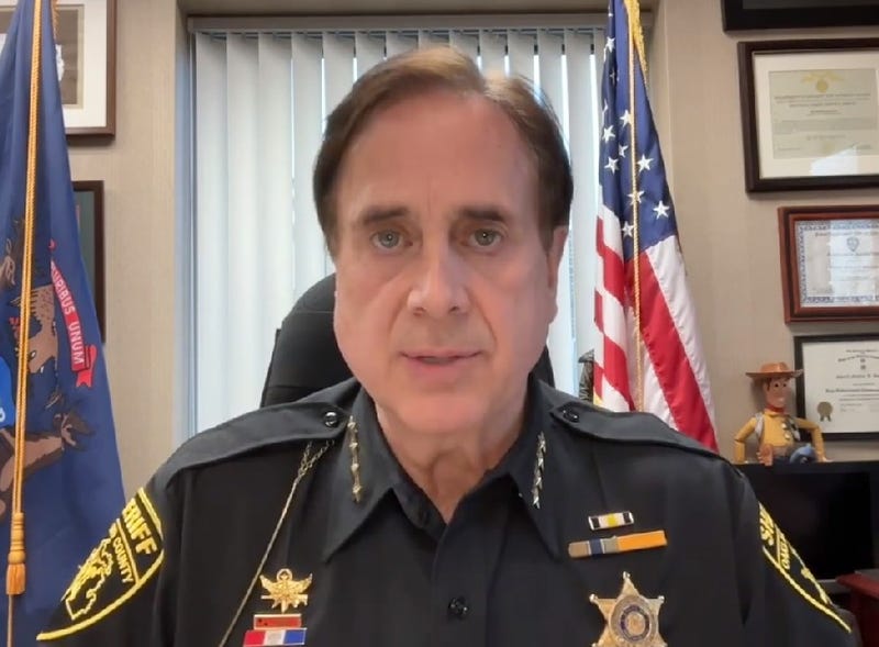 Oakland County Sheriff Mike Bouchard speaking in video