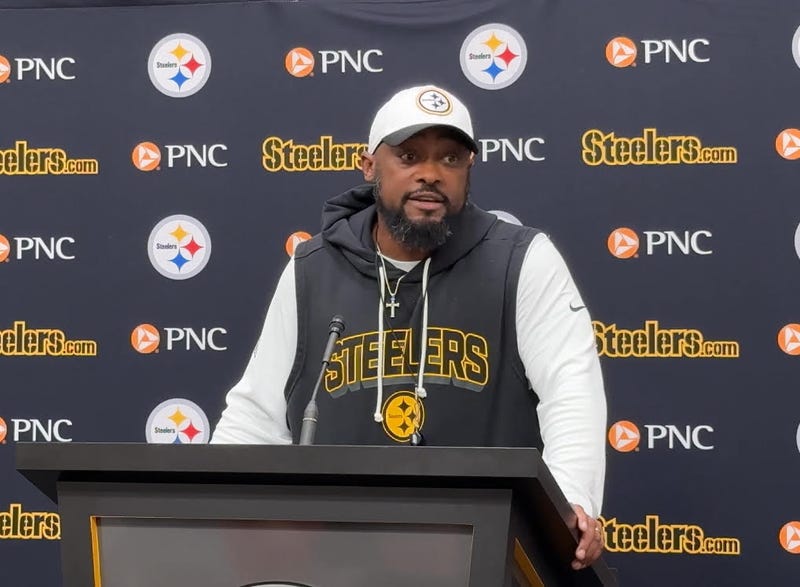 Mike Tomlin at a news conference