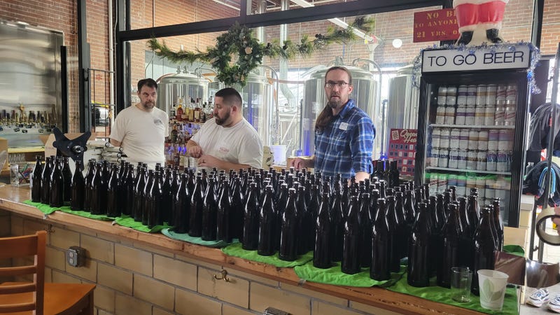 It's bottling day at Millpond Brewing in Millstadt, Ill.