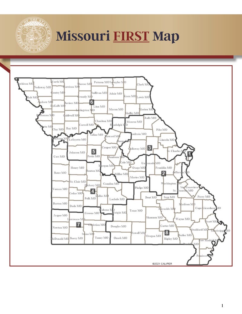 The proposed new Missouri congressional map