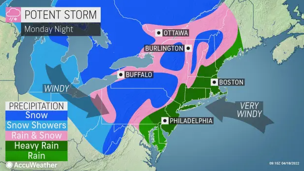 WEATHER: Flooding rain, extreme 50+ mph gusts to hit NYC area Monday into Tuesday