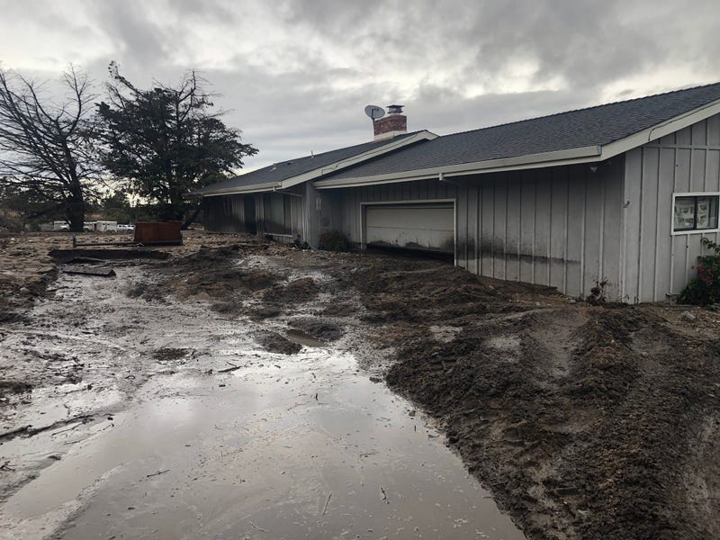 Upwards of 25 homes and outbuildings in Salinas sustained damage in the mudslide.