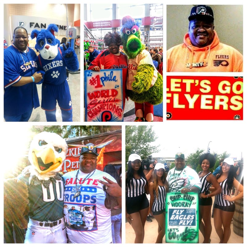 A montage of Monty G's Philadelphia sports experiences.