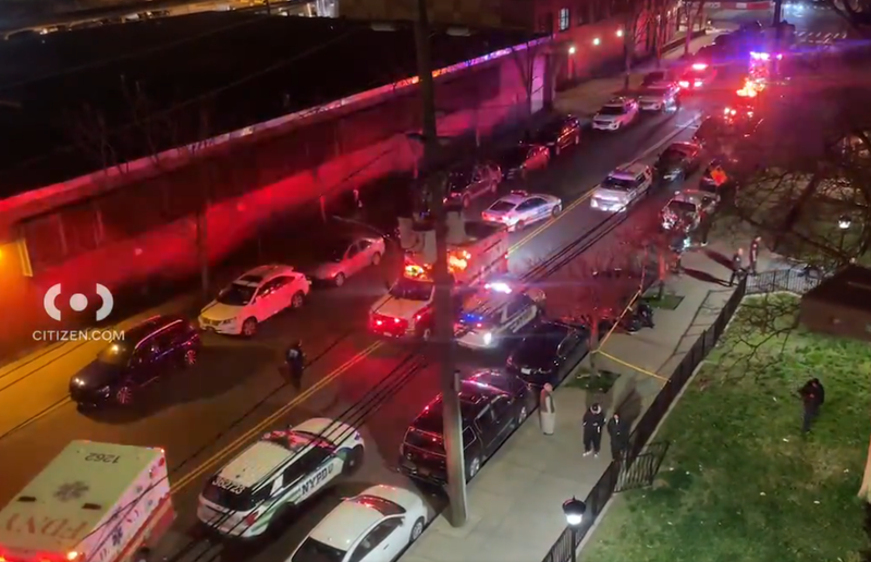Video from Citizen App showing the first responder presence at the scene of a shooting in Queens on Saturday night.