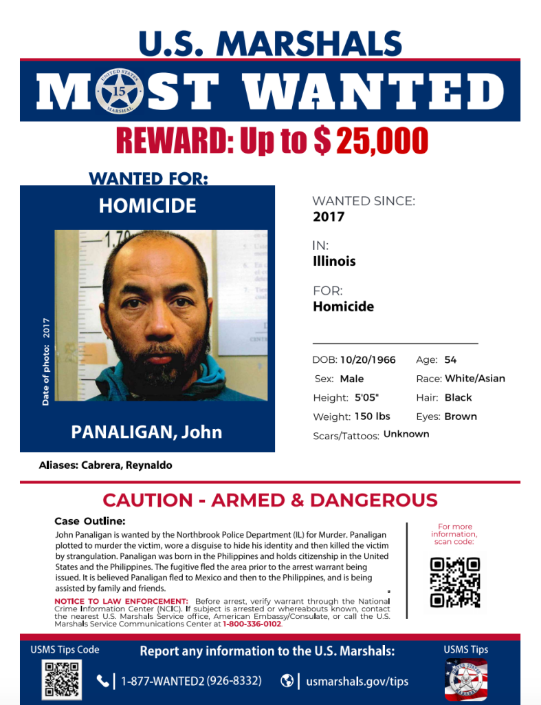 Man wanted for murder of Northbrook lawyer added to U.S. Marshal’s 15 Most Wanted list
