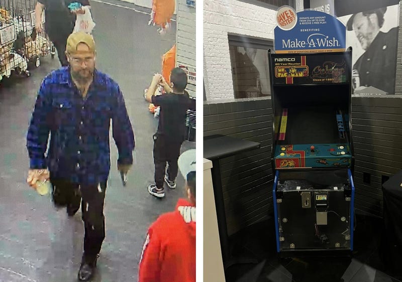 Suspect who stole from Make-A-Wish Ms. Pac Man machine