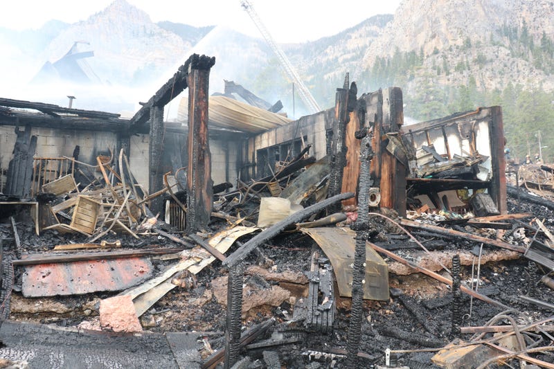 The aftermath of a fire at the Mt. Charleston Lodge on 9-17-2