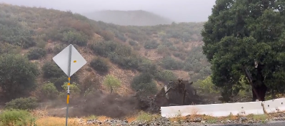 Mudflow debris