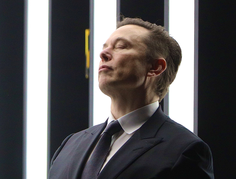 Tesla CEO Elon Musk during the official opening of the new Tesla electric car manufacturing plant on March 22, 2022, near Gruenheide, Germany.