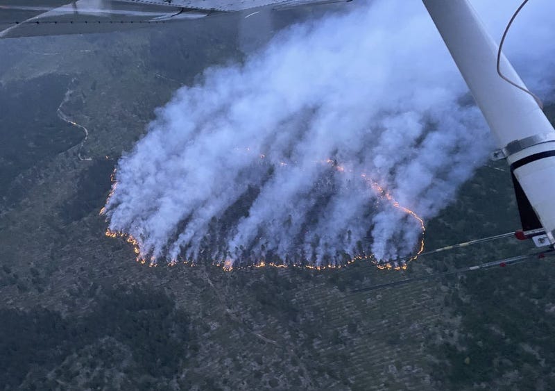 smoke and flames from the Goose Marsh Fire in Whitefish Township