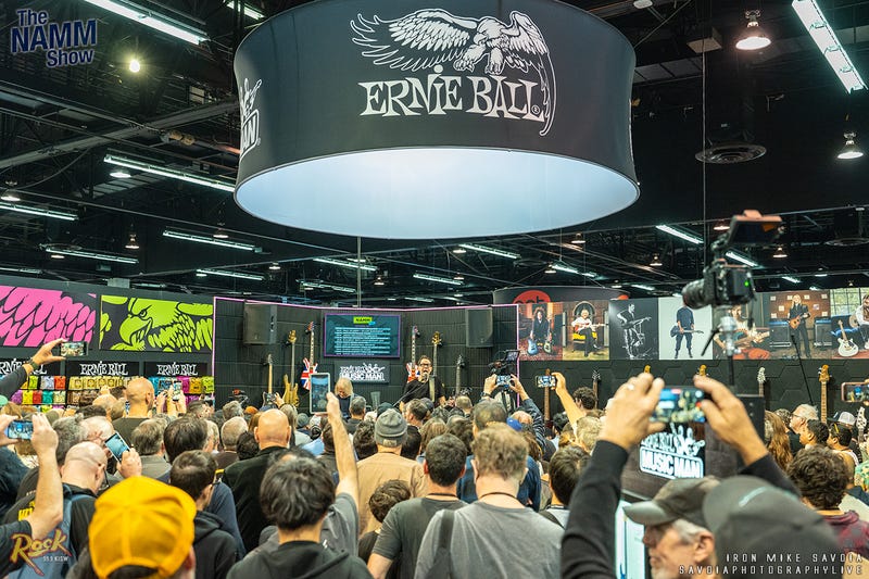 Paul Gilbert and Steve Morse playing the Ernie Ball Booth - NAMM Show - Anaheim, CA Convention Center 1/24/26