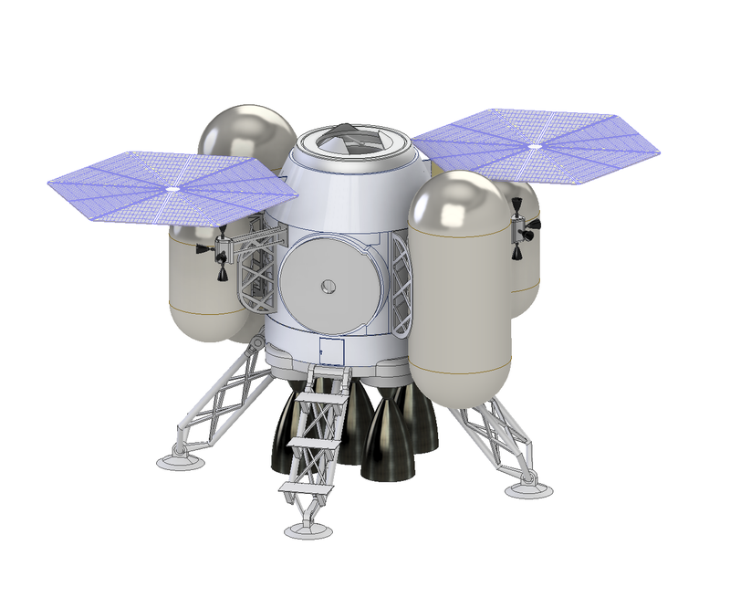 A student artist's rendering of the Mars crew capsule designed by a team of students from Villanova, Drexel and Rutgers universities.
