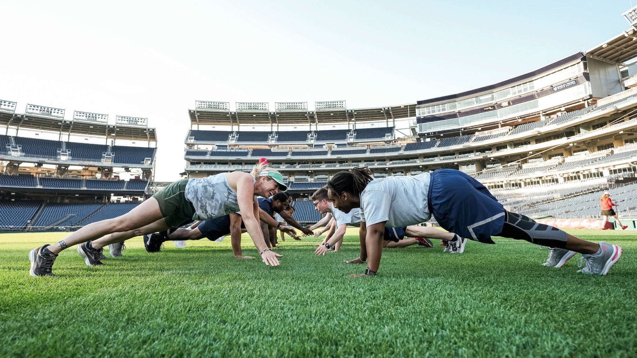 Washington Nationals host service members for physical training