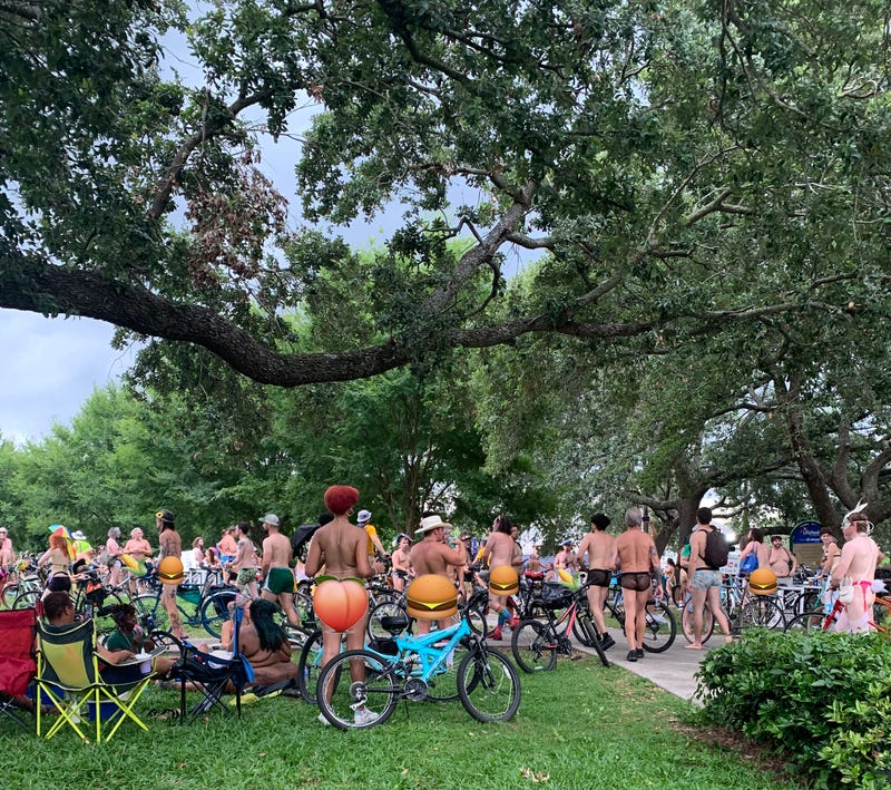 Moments after the Naked Bike Ride
