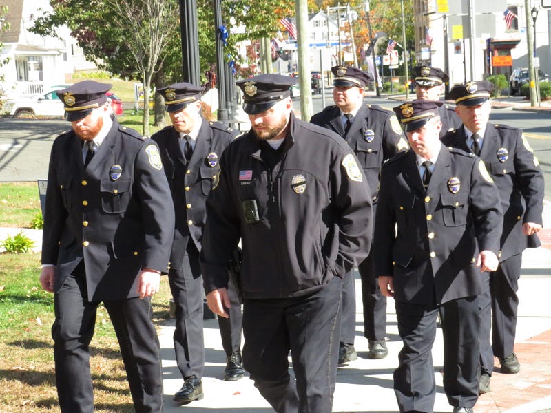 New Britain police officers after attending the wake for Bristol Police Officer Alex Hamzy, 10/19/22